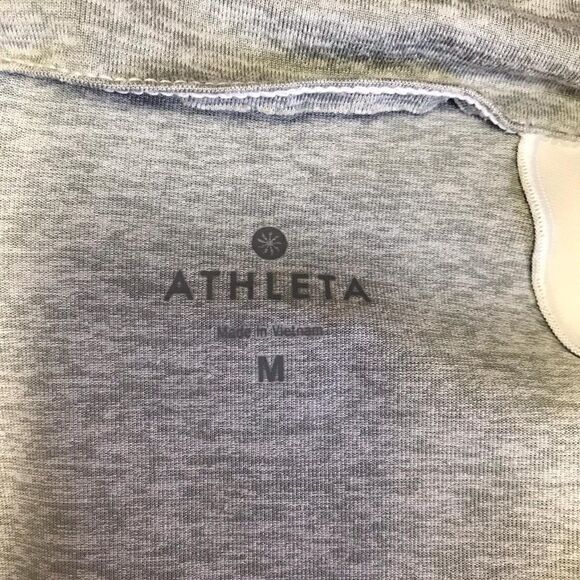 Athleta White Gray Long Sleeve Top Size M - Picture 8 of 8